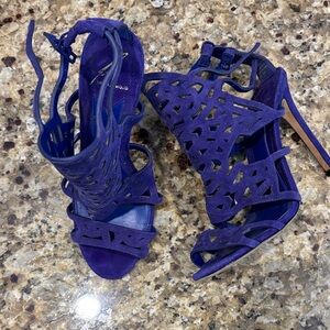 Brian Atwood Vibrant Purple Cutout Heels